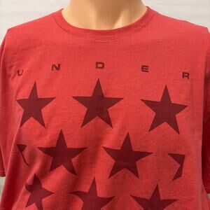 Under Armour Stars Patriotic Shirt Mens 2XL Loose Fit Red HeatGear